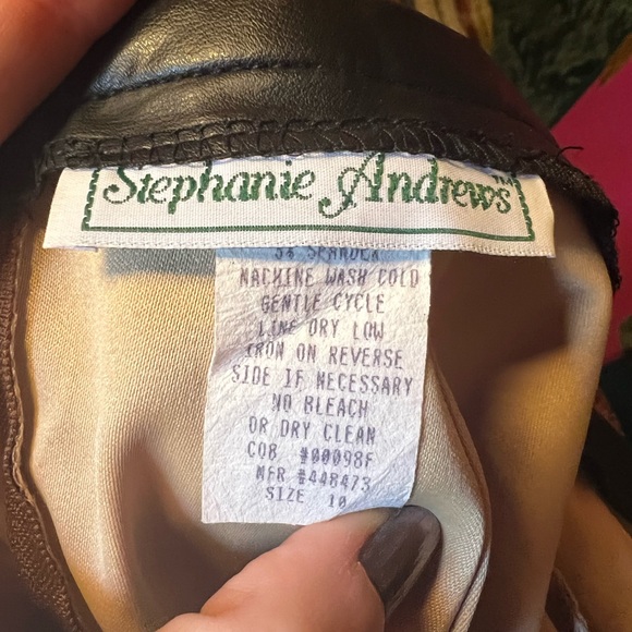 Vintage brown snakeskin print midi skirt with faux leather trim - Picture 5 of 7